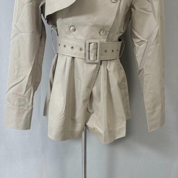 Helsa Women's Twill Cropped Trench Coat - Picture 8 of 16